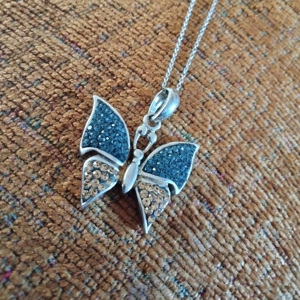 Sterling silver crystal butterfly